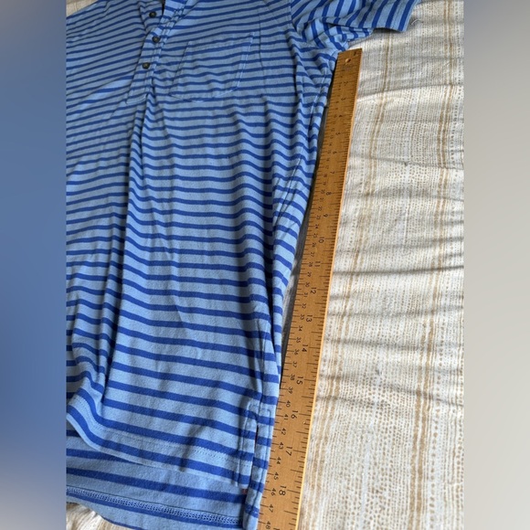 Greyson men’s Erie polo blue stripe size medium Pima cotton blend - Picture 7 of 11